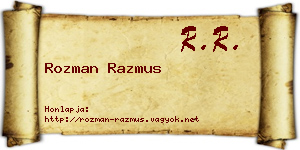 Rozman Razmus névjegykártya